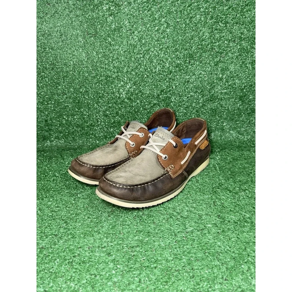 Clarks Mens Size 8.5 Noonan Lace Brown Deck Boat Shoes Casual Comfort Sneakers‎
